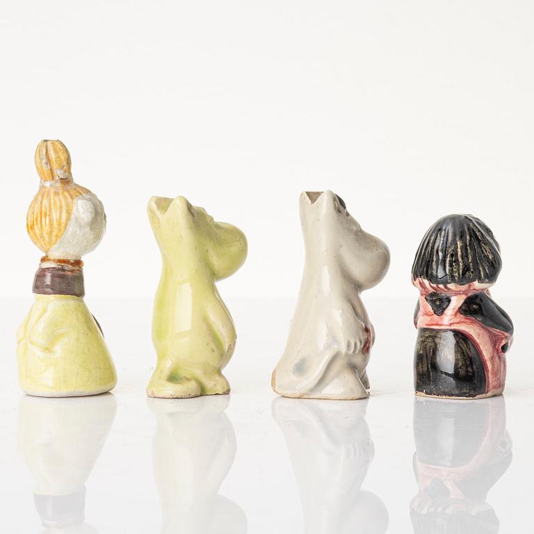 Signe Hammarsten-Jansson, figurines, 4 pcs, "Moomin", Arabia, 1950s.