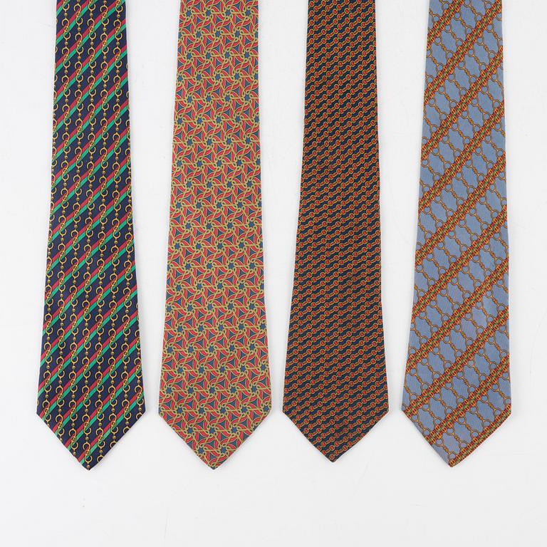 Hermès, slipsar, 4 st.