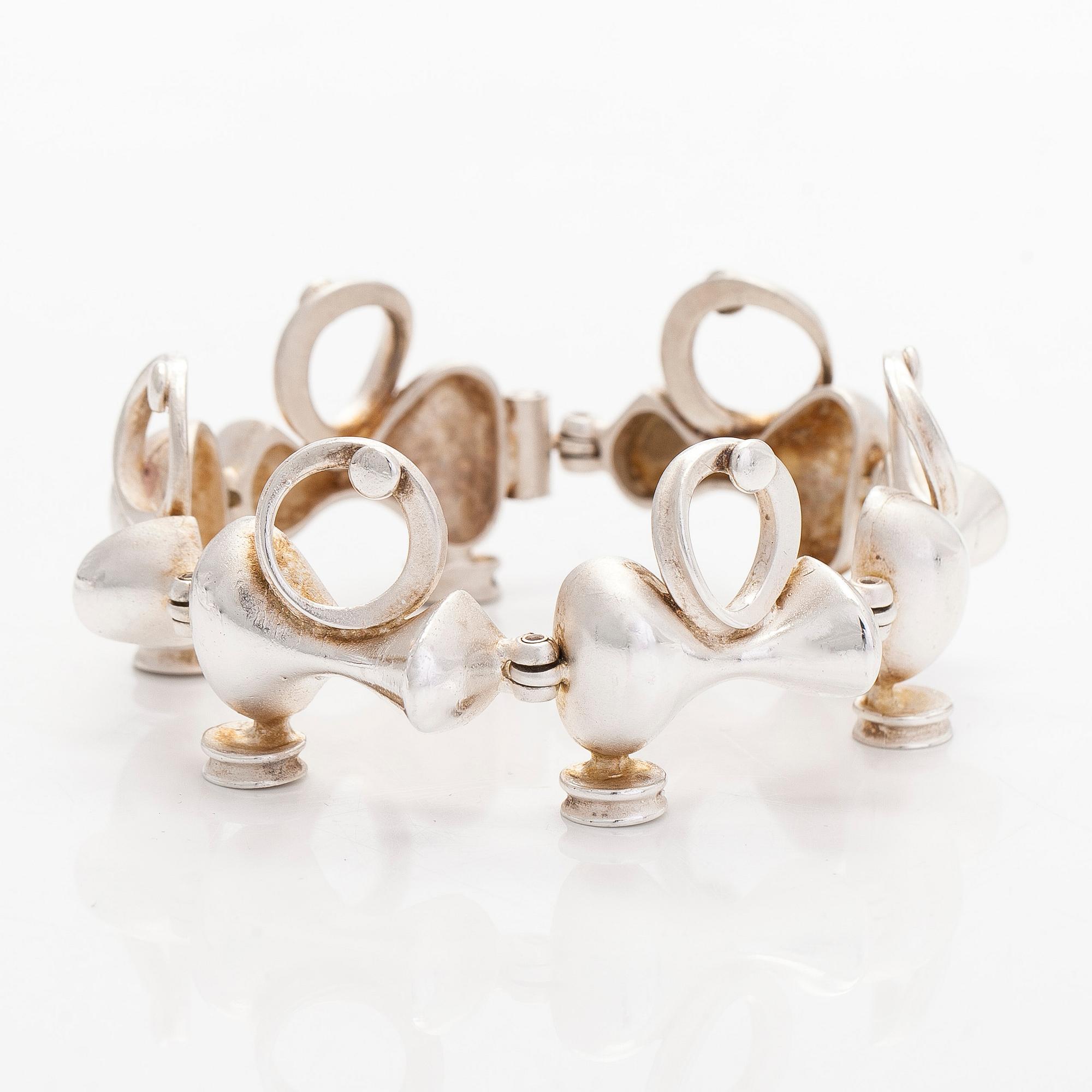 Jorma Laine, armband, silver, Turun Hopea, Åbo 1973.