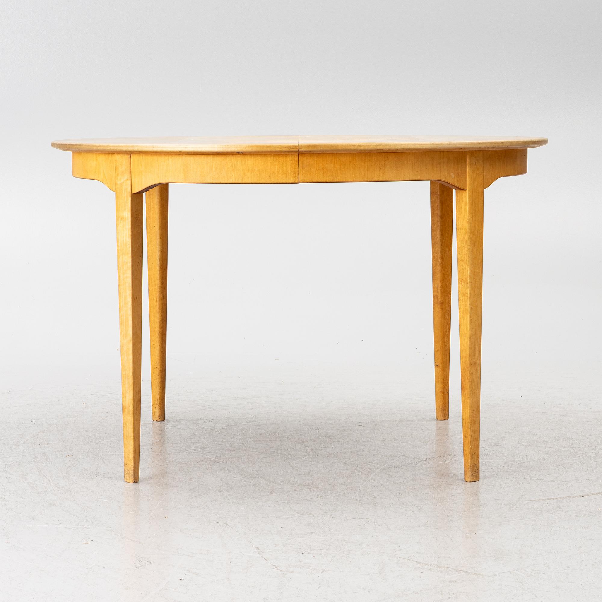 Carl Malmsten, Dining table and four plus two chairs, "Talavid", OH. Sjögren, Tranås.