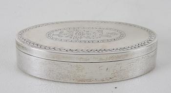 SNUSDOSA, silver, 1855. Gustaf Wilhelm Nordström(1828-1849/1874) Växjö.