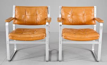 FÅTÖLJER, ett par, "Mondo", Karl-Erik Ekselius,JOC Möbler, Vetlanda 1960/70-tal.