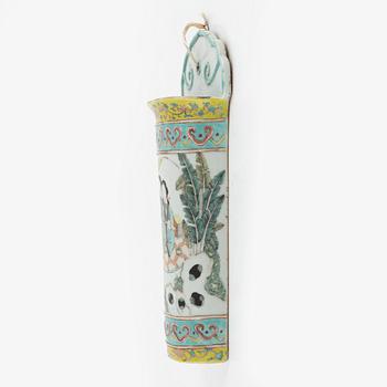 A Chinese famille rose wall vase, 20th century.
