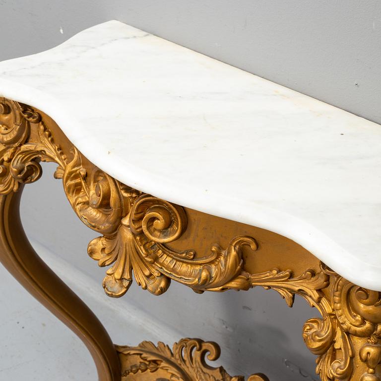 A late 19th new rococo century console table.