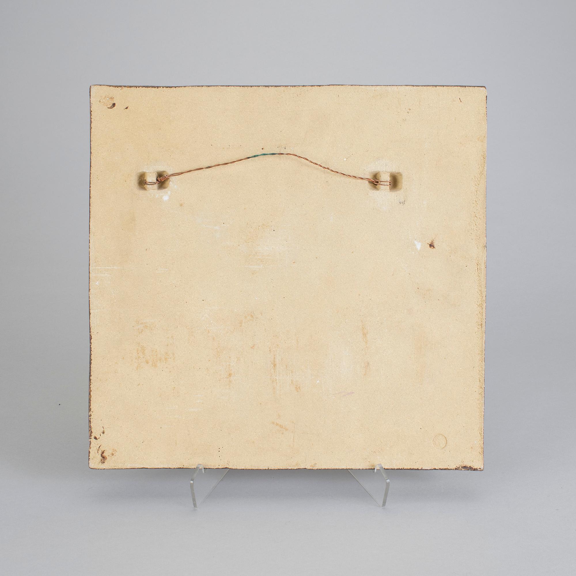 STIG LINDBERG, väggplatta, stengods. Gustavsberg 1970-tal.