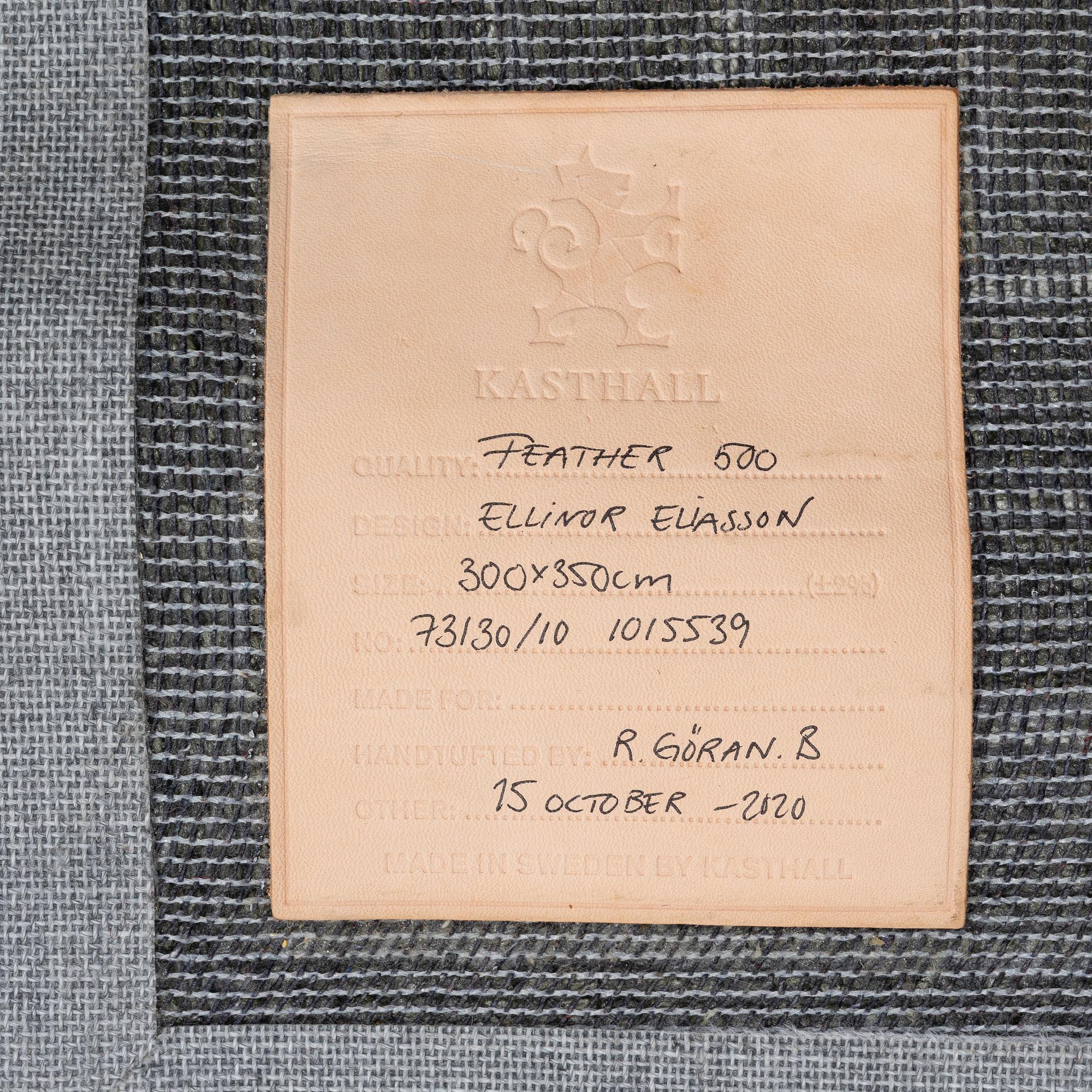 Ellinor Eliasson, rug, "Feather", Kasthall, approx. 340 x 295 cm.