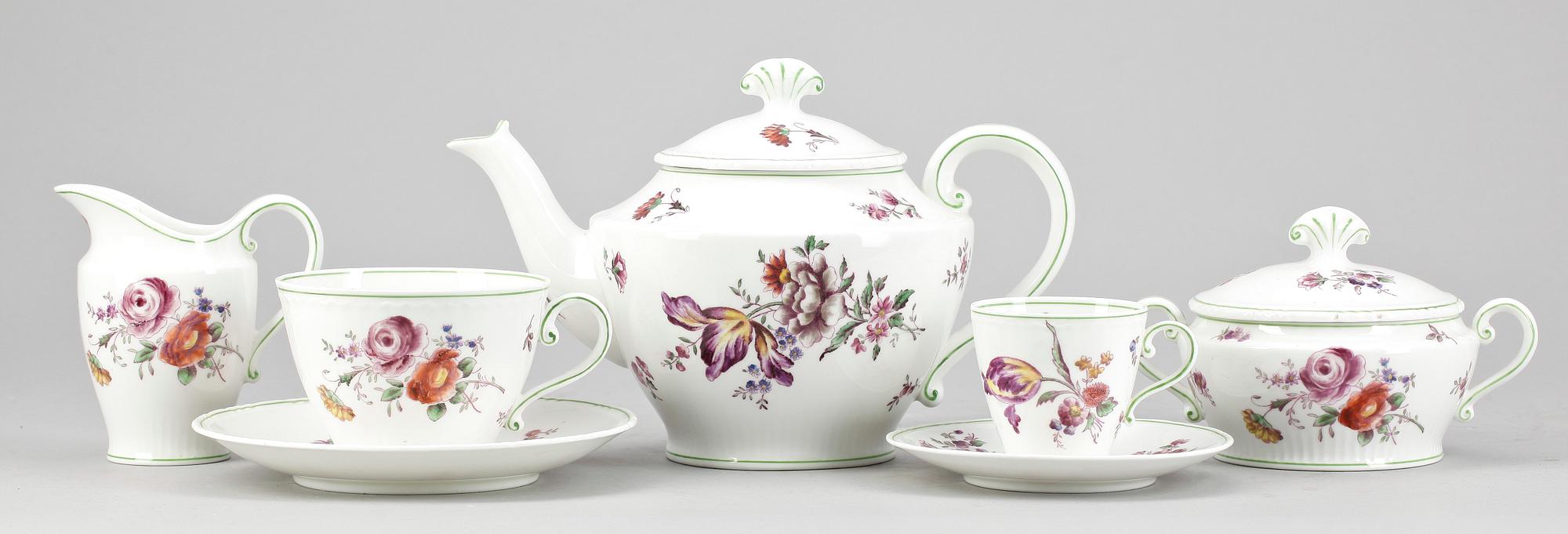 TE samt KAFFESERVIS, 19 delar, porslin, Rörstrand, 1900-talets början.