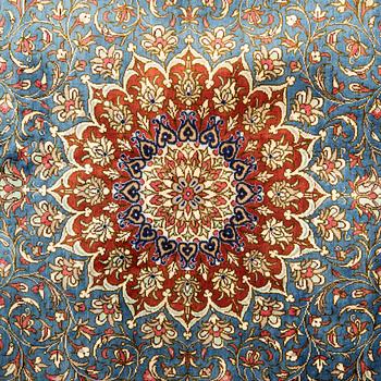 Ghom silk rug, approximately 149x100 cm.