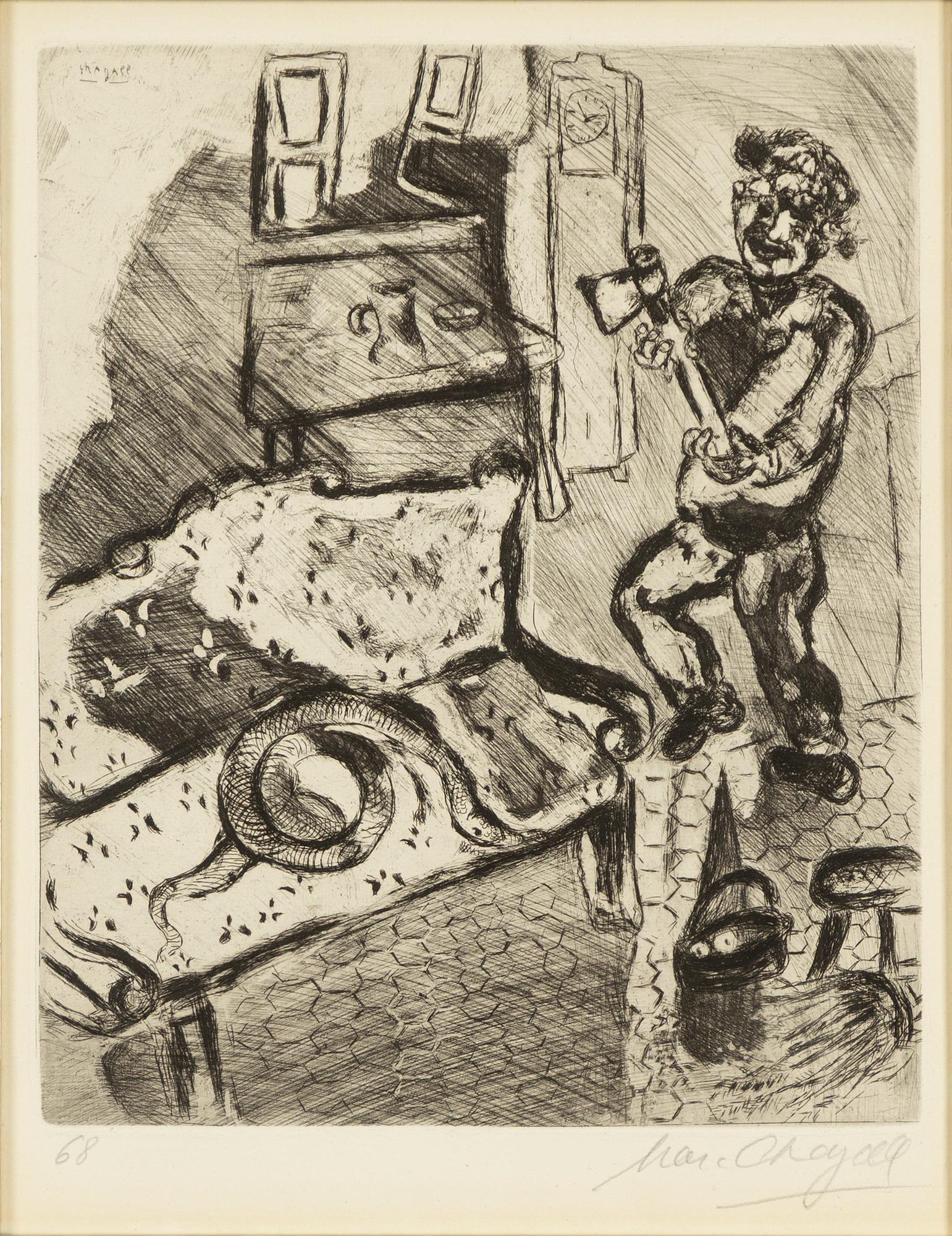 Marc Chagall, "The Villager and the Serpent" from "The Fables of La Fontaine".