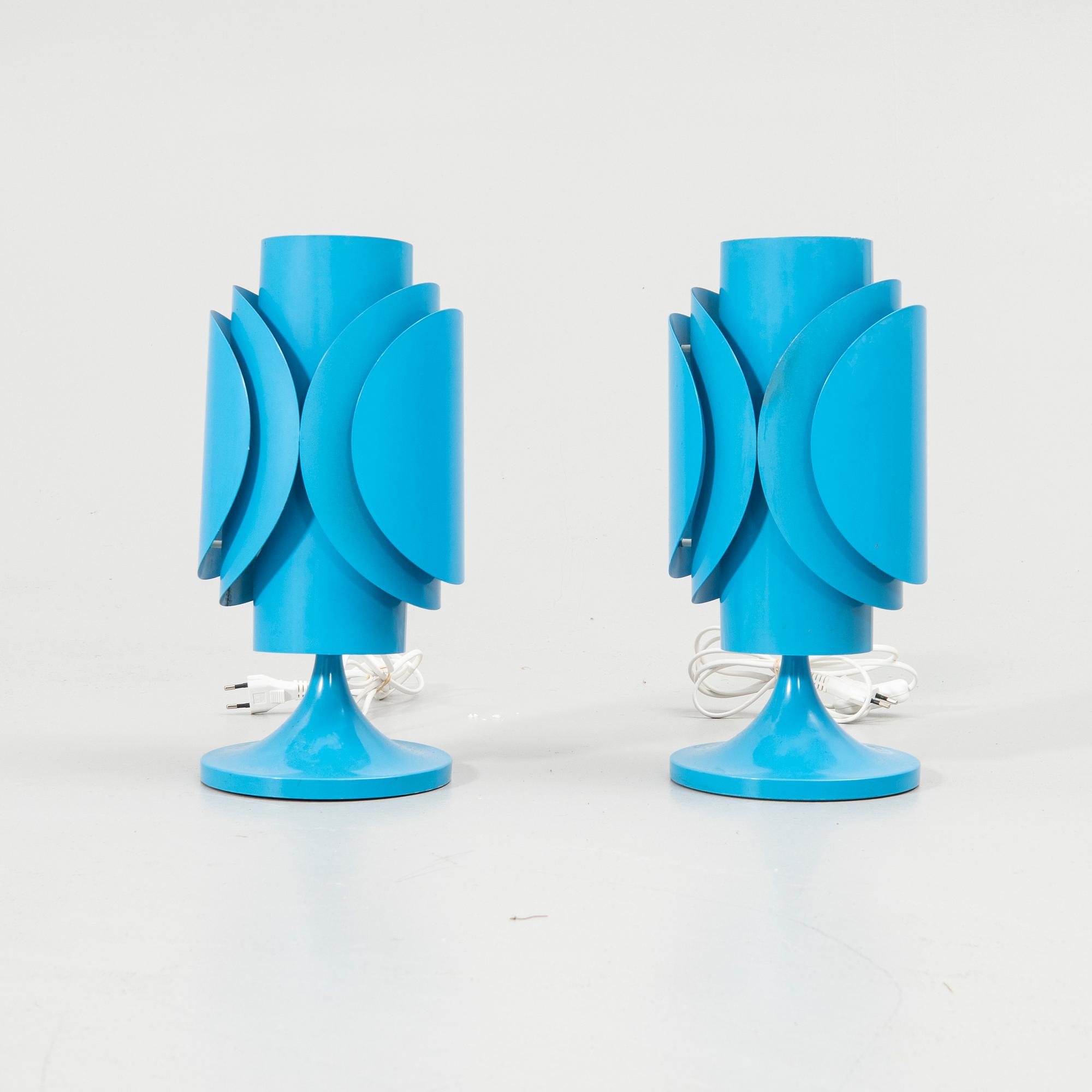 Table lamps, a pair, 1960s/70s.