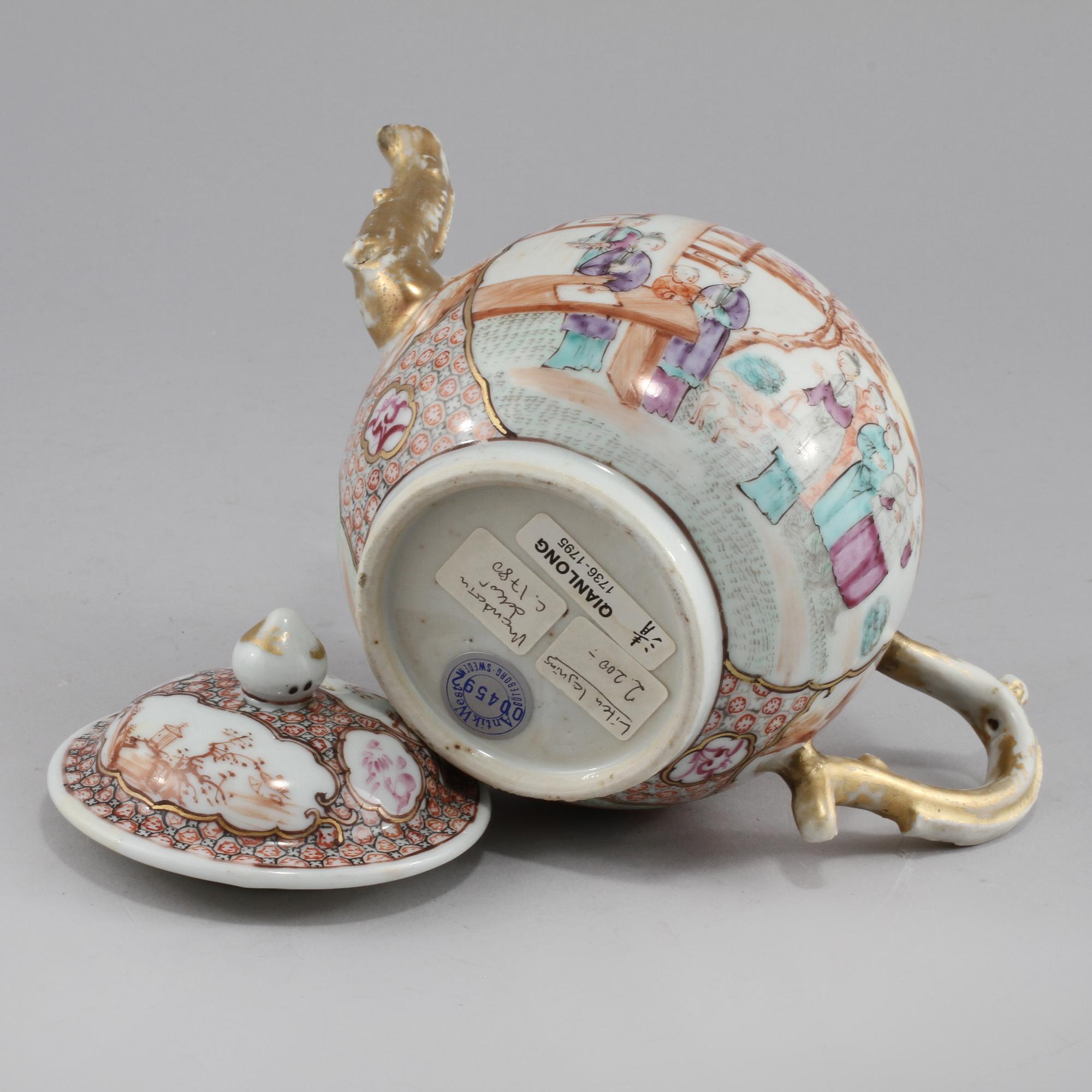 TEKANNA, porslin, Kina, 1700-tal.