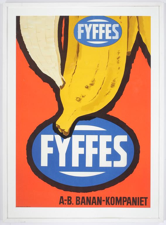 AFFISCH, "Fyffes A.B. Banan-Kompaniet", 1900-tal.