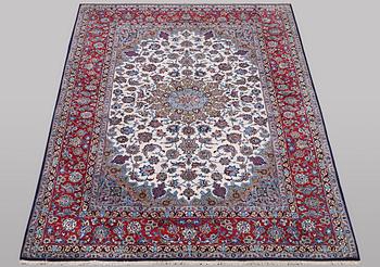 A rug, Esfahan, silk warp and part silk pile, ca 245 x 155 cm.