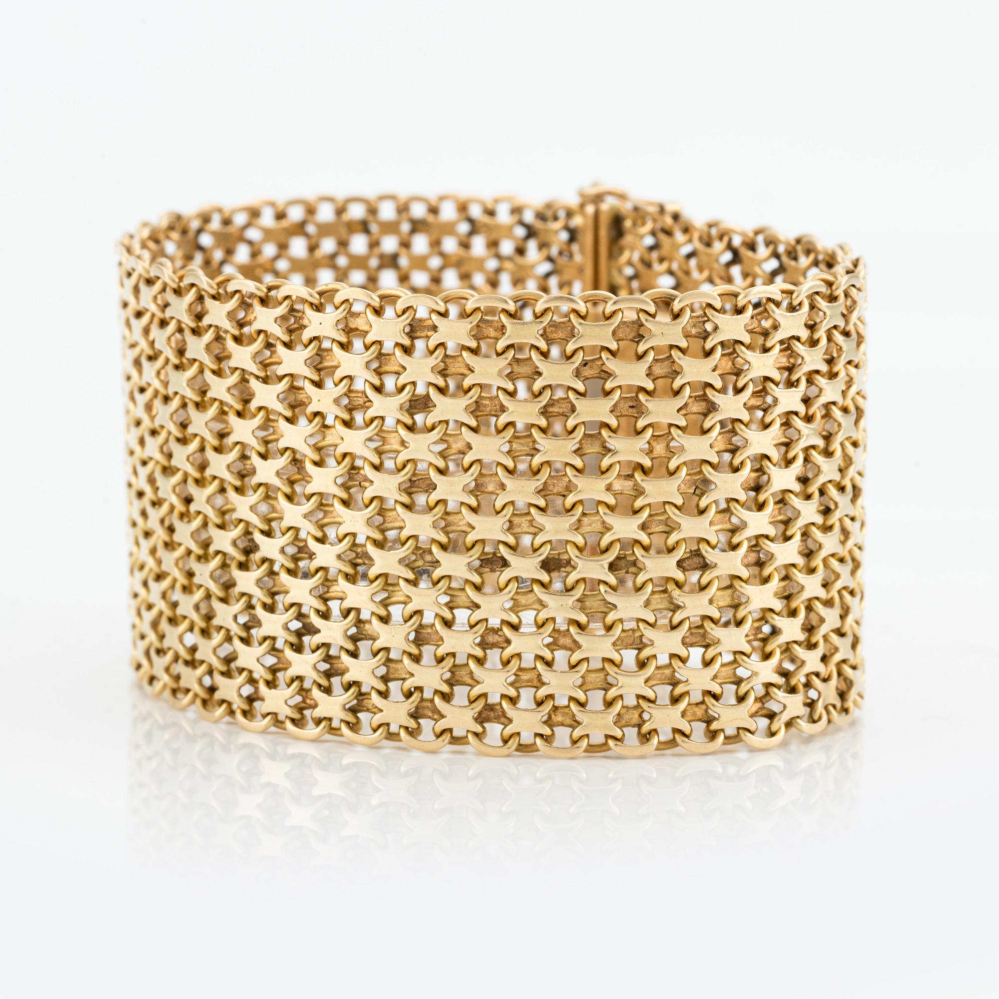 Armband 18K guld, X-länk.