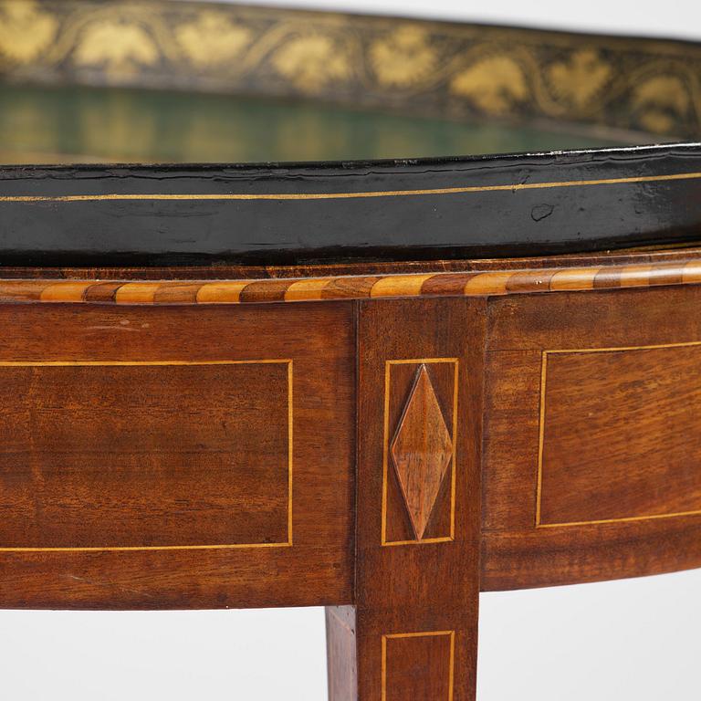 A late gustavian mahogny trey table, late 18th century.