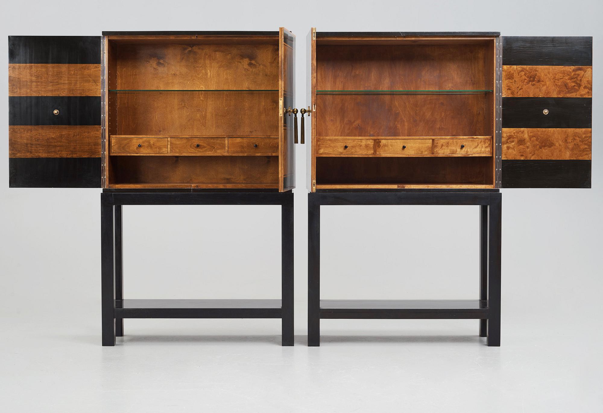 Otto Schulz, a pair of Swedish Grace cabinets for Boet, Gothenburg 1930's.