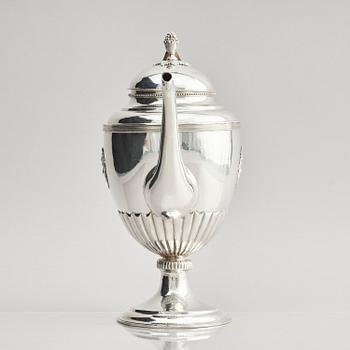 A Swedish 19th century silver coffee-pot, marks of Pehr Olof Bäckström, Gävle 1817.