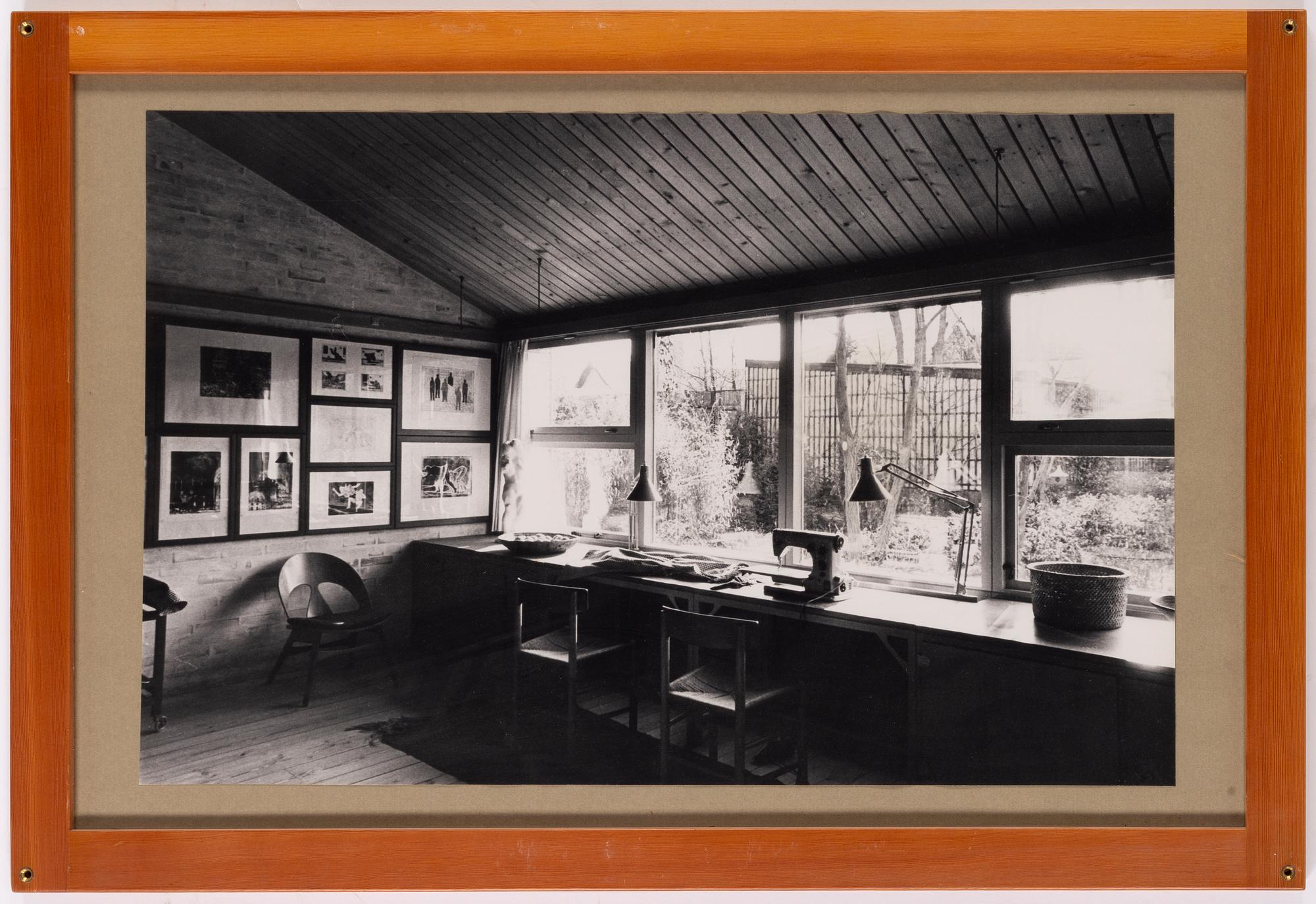 Børge Mogensen, 9 framed photographs depicting Mogensen's house at Soløsevej in Gentofte, Denmark.