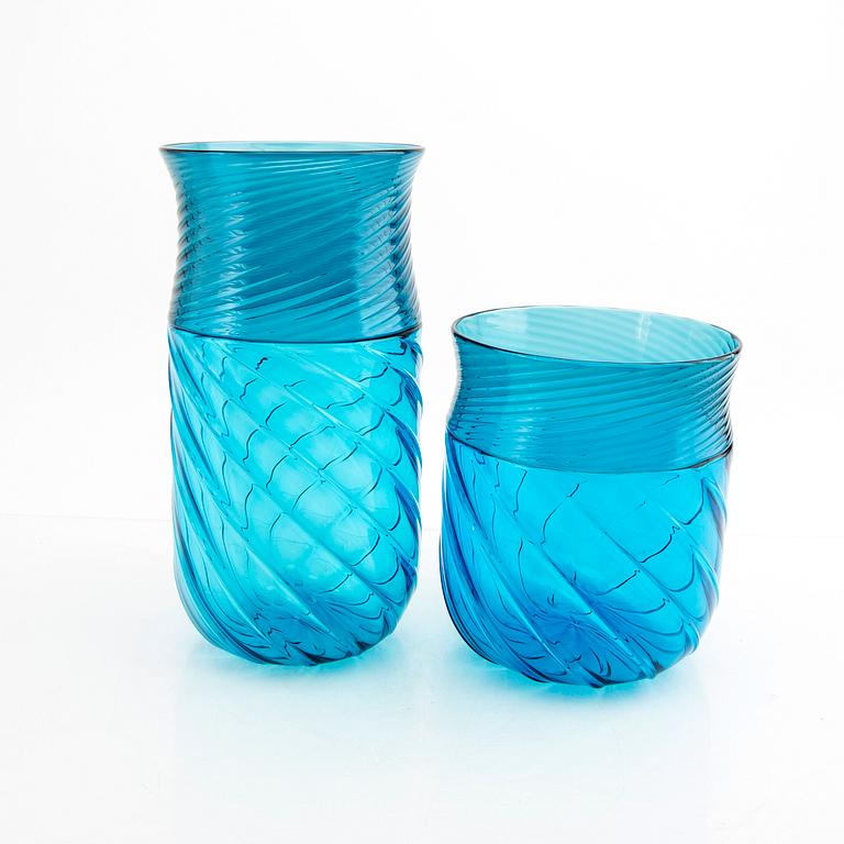 Two Venini 1970:s vases 'Opulus' by Owe Thorssen and Birgitta Karlsson.