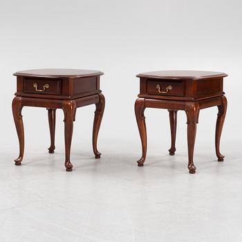 A pair of english style mahogany bedside tables, VIC, Canada, late 20th century.