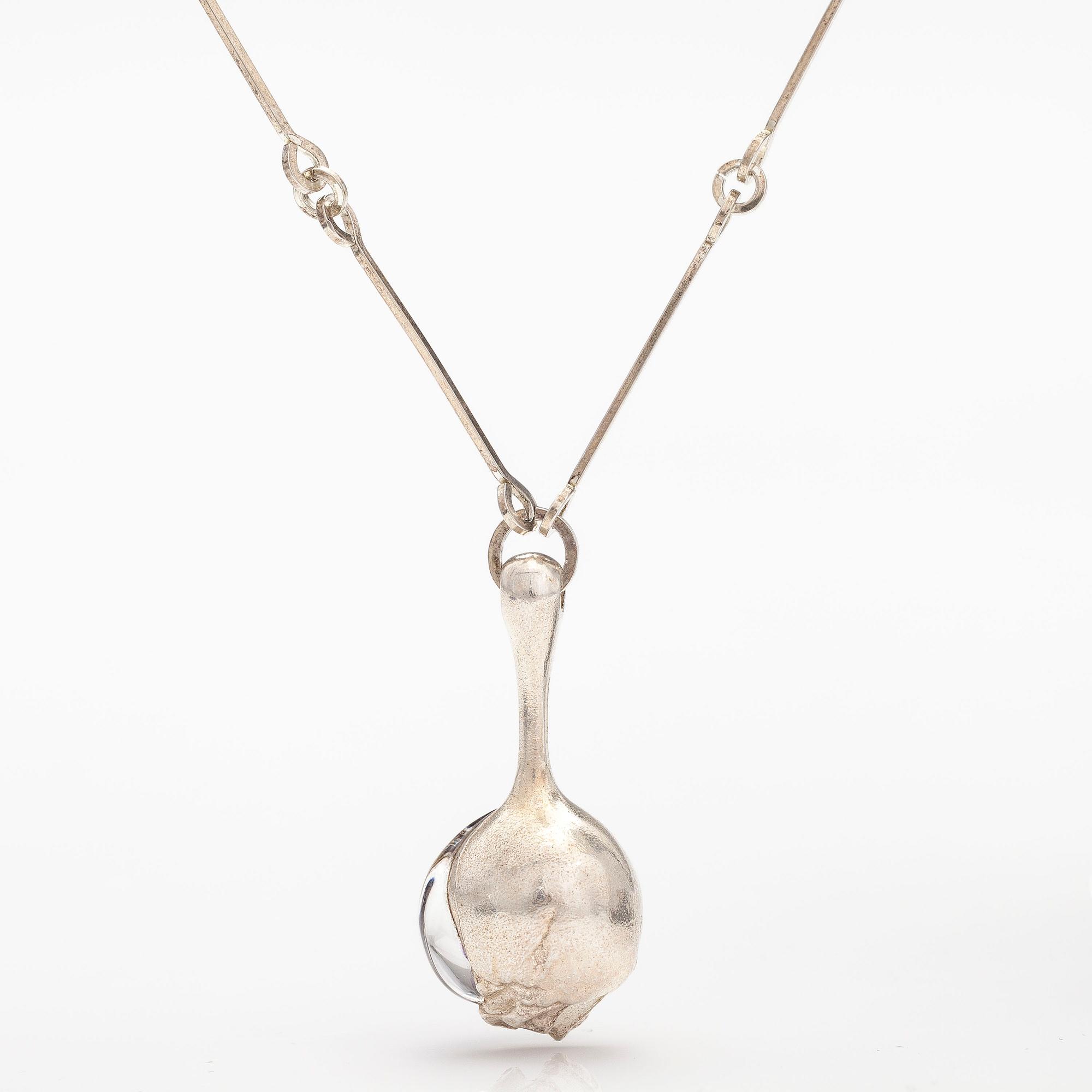 BJÖRN WECKSTRÖM, A sterling silver necklace "Nectaris" with acrylic and a bracelet. Lapponia 1978 and 1998.