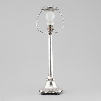 A silver table lamp, mark of CG Hallberg, Stockholm, 1920.