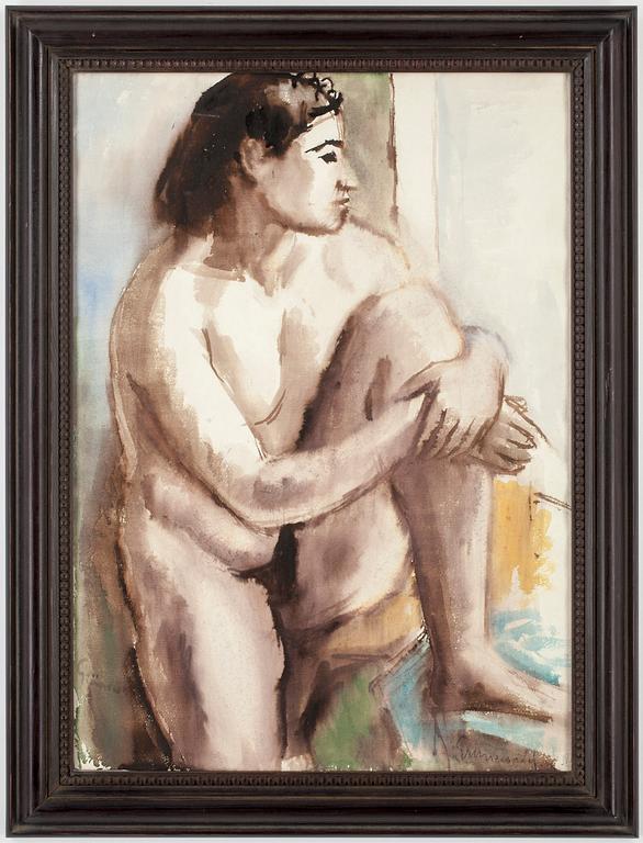 ISAAC GRÜNEWALD, akvarell, dubbelsignerad.