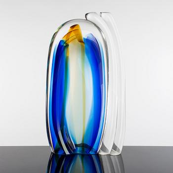 GÖRAN WÄRFF, glasskulptur, Kosta Boda 1999. Unik.