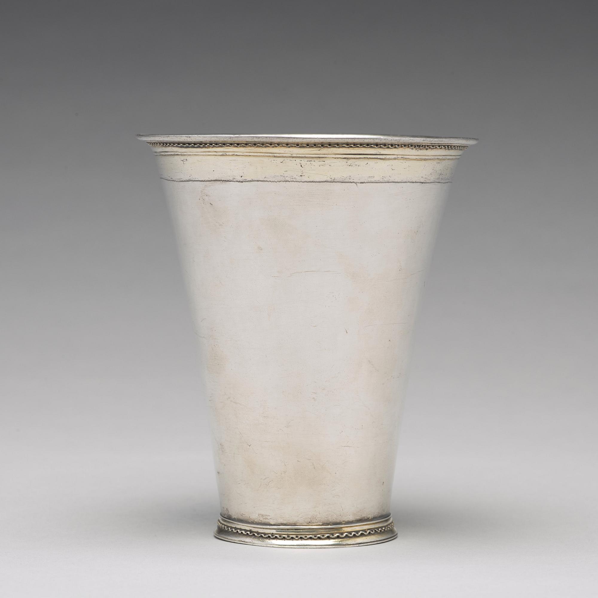 A Swedish 18th century parcel-gilt silver beaker, mark of Herman Hermansson, Göteborg 1717.
