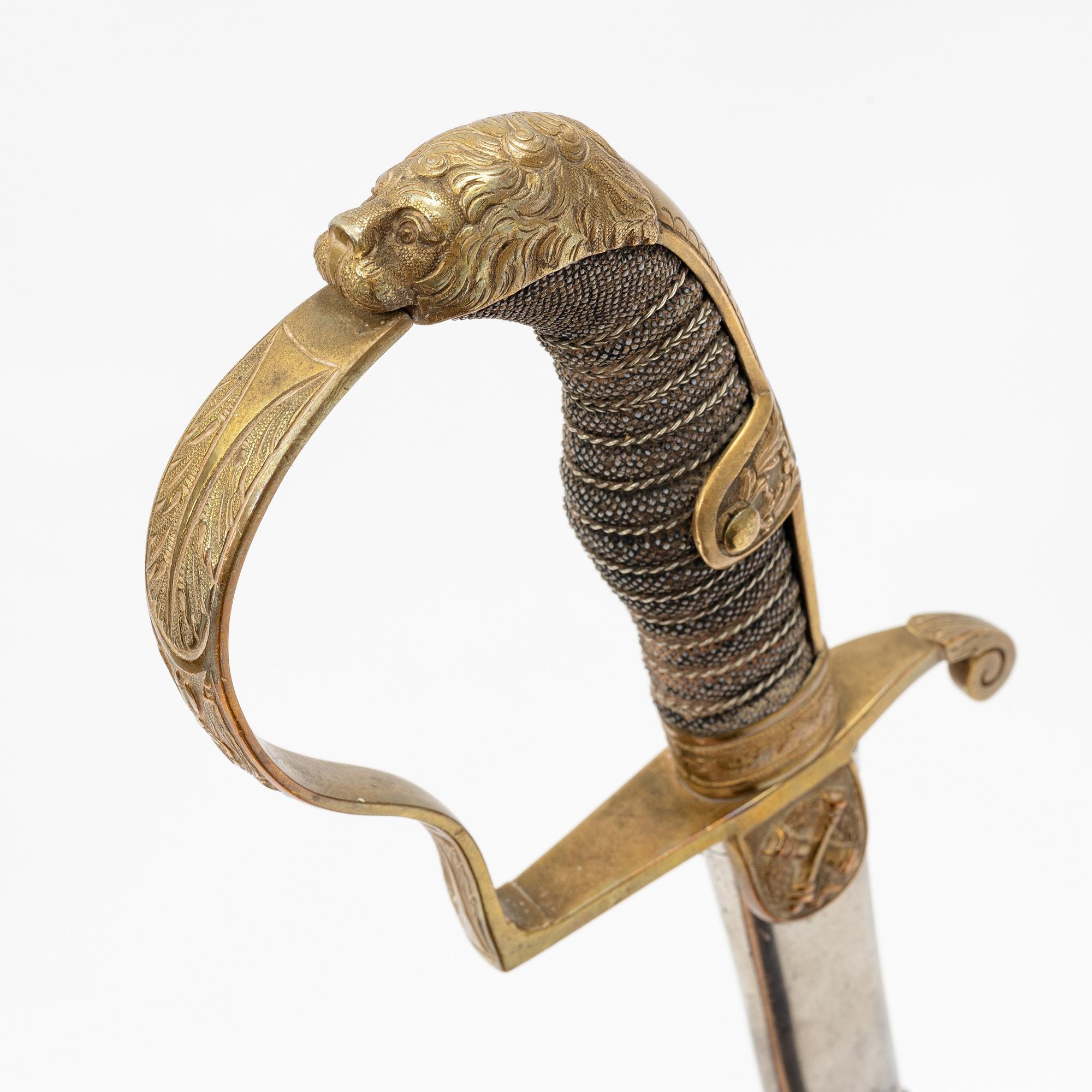 Sabel, tysk, för officer, 1800-talets slut, med balja.