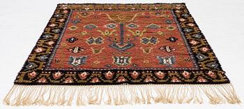 Wall hanging/rug, knotted pile, 1930s, approx. 194 x 138 cm.
