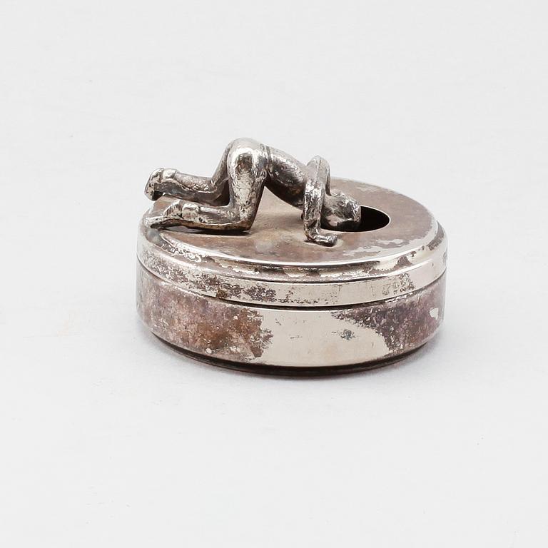 MANSCHETTKNAPPSASK, nysilver, Widerholm & Dahlberg, Eskilstuna, 1900-tal.