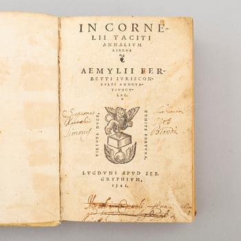 BOOK, Tacitus, with commentaries, three imprints 1541-42.