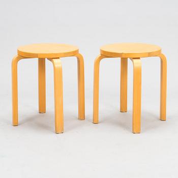 ALVAR AALTO, Two late 20th century '60' stools for Artek.