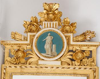 A Gustavian mirror, late 18th Century.