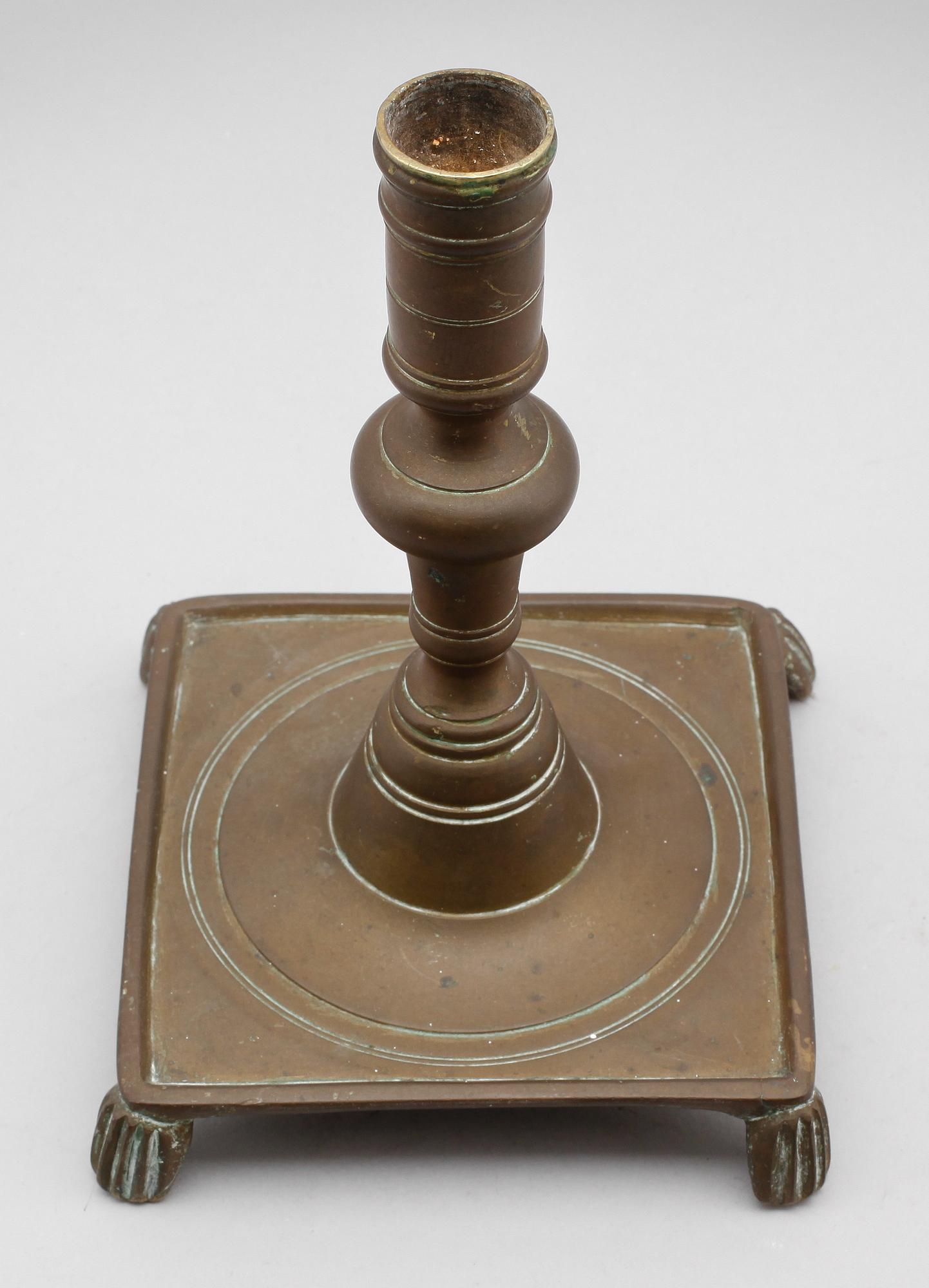 LJUSSTAKE, mässing, 1600-tal.