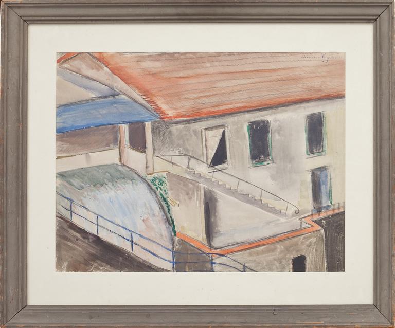 LEANDER ENGSTRÖM, blandteknik, signerad.