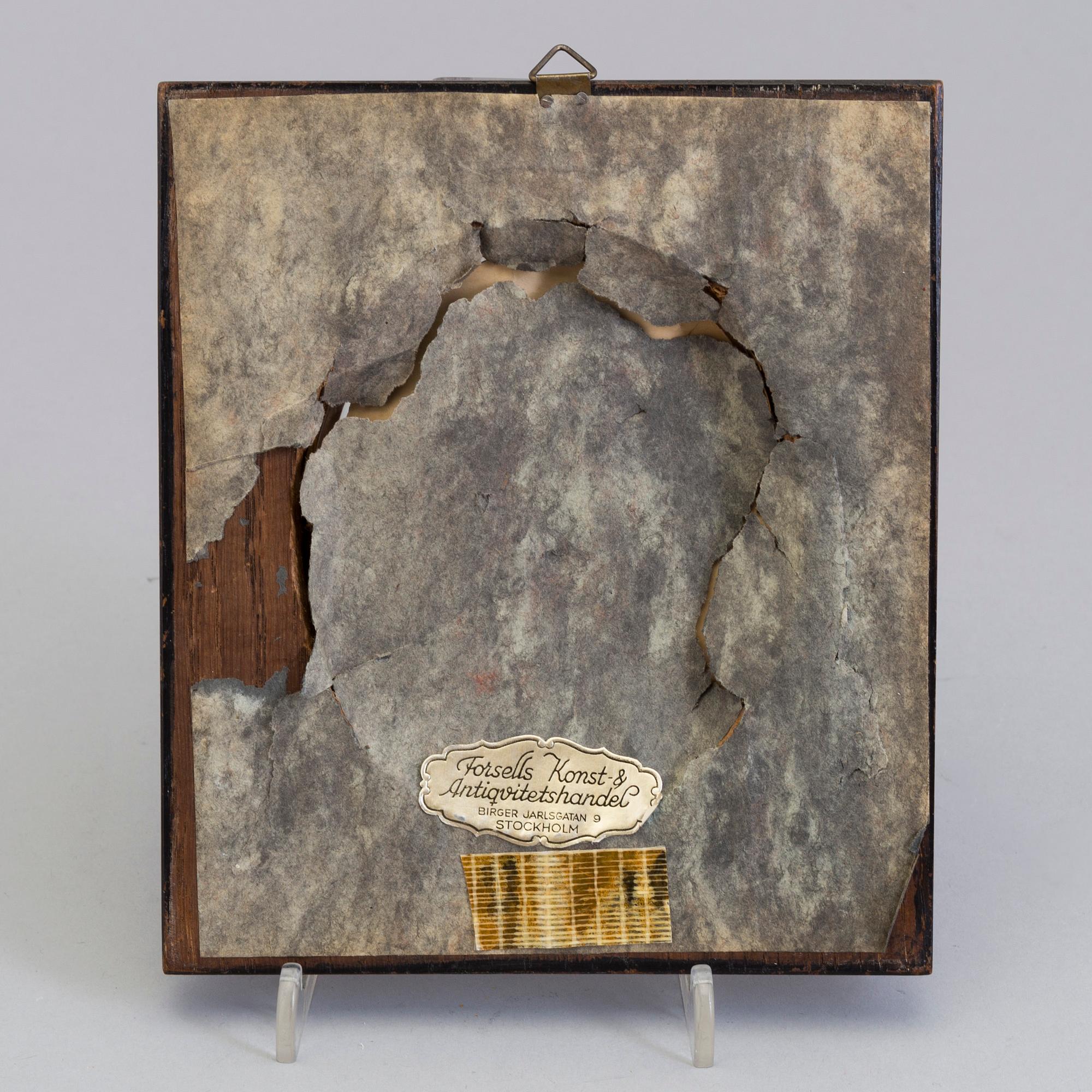 A 19th century, miniature portrait, gouache on bone.