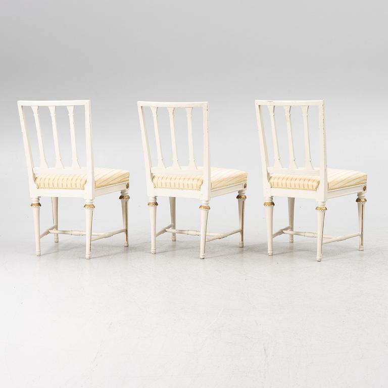 Stolar, 3 st, sengustavianska, Stockholm, omkring 1800.