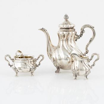 A four-piece rococo style silver coffee set, Karl Andersson, Gothenburg, Sweden, 1941.