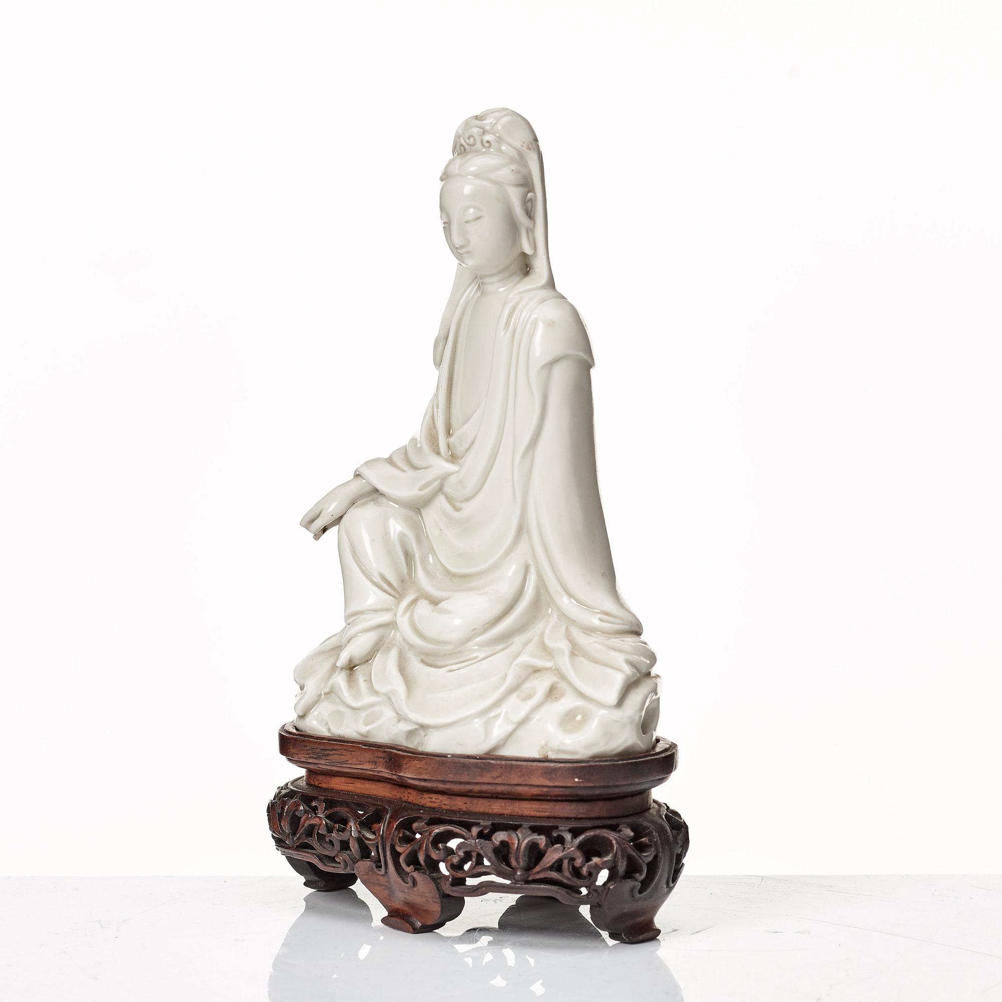 Guanyin, blanc de chine. Qingdynastin, 1700-tal.