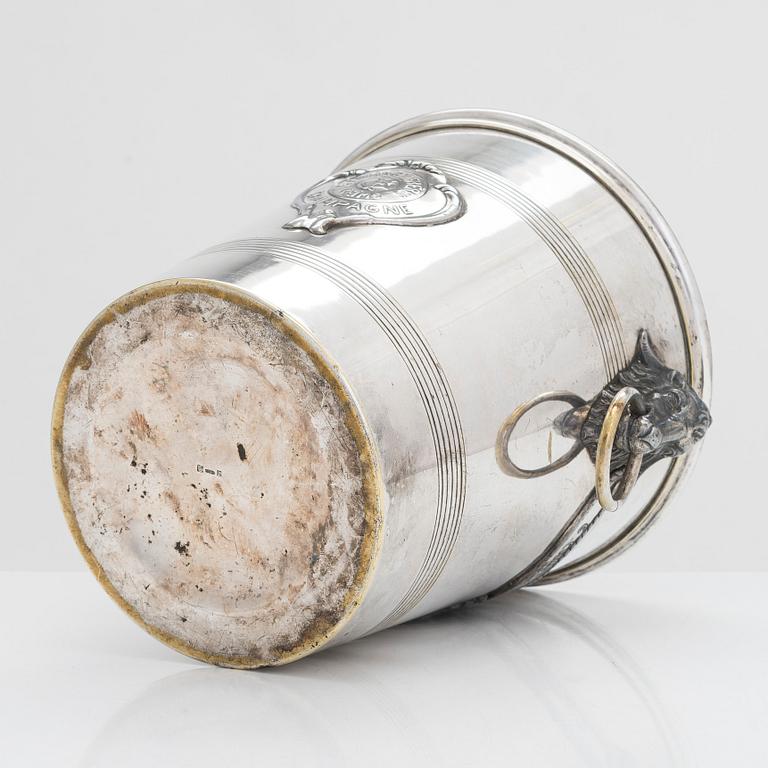 A 1910s silver plated Champagne ice cooler bucket, Argit, France.