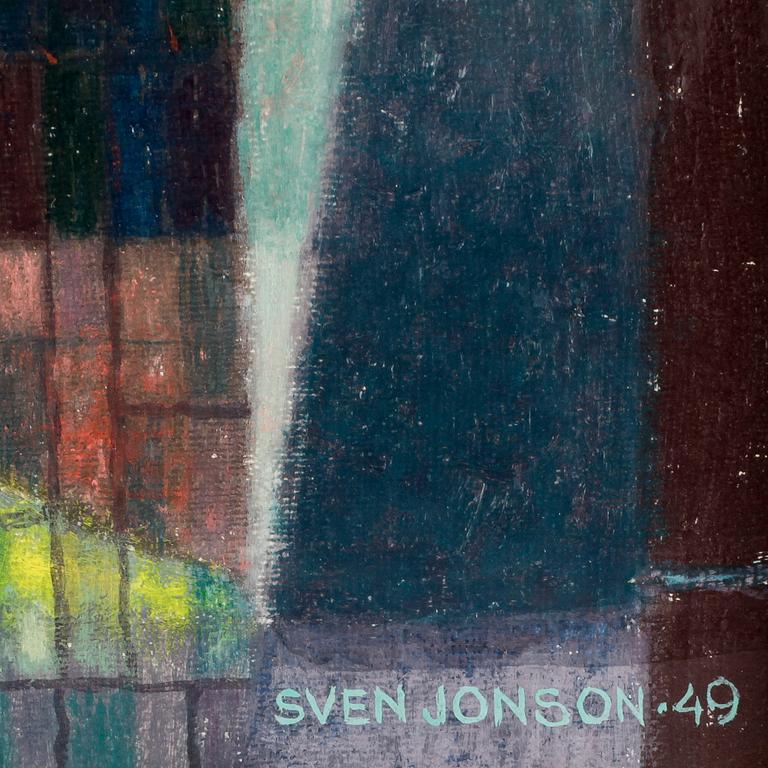 SVEN JONSON, olja på pannå. Sign och dat -49.