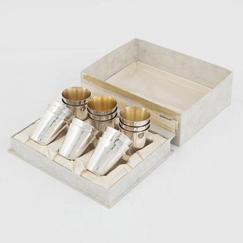 A set of 16 silver cups, including GAB, Stockholm 1964.