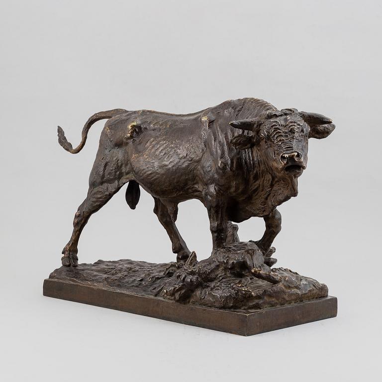 Antoine-Pierre Aubert, efter. Signerad. Otydl gjutarstämpel. Bronze. Höjd 37 cm. Längd 66 cm.