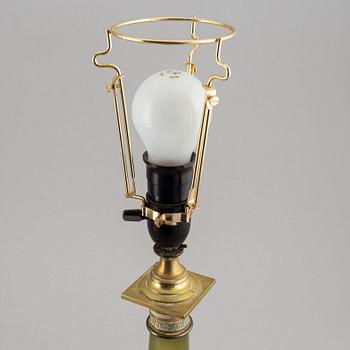 Two table lampa, onyx and plate, 20th century.