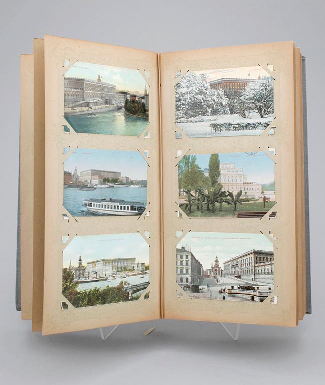 BREFKORTSALBUM, ca 300 st, mest Sverige, tidigt 1900-tal.