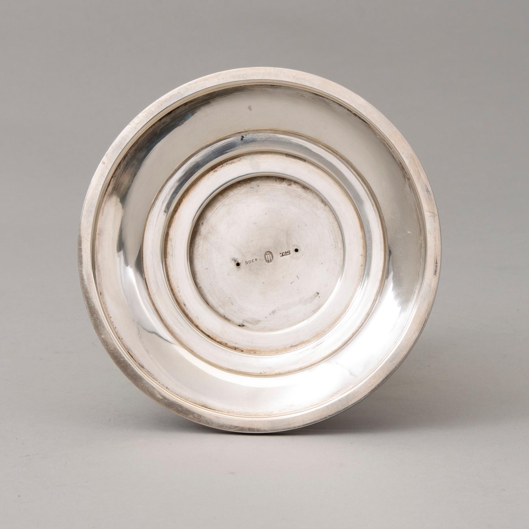 LJUSSTAKE, silver, Svend Toxvaerd, Köpenhamn 1956. Vikt 272 g.