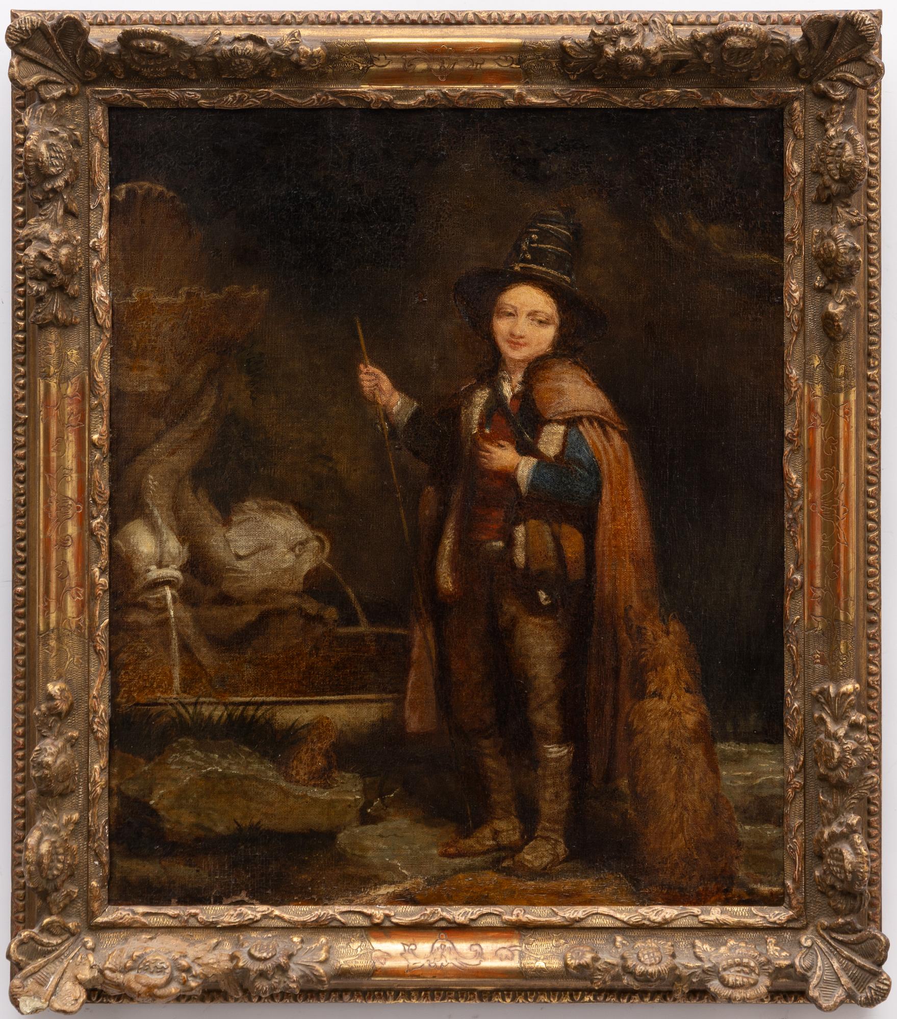 Thomas de Keyser, follower of, Translation: "Boy with dog by the fountain".