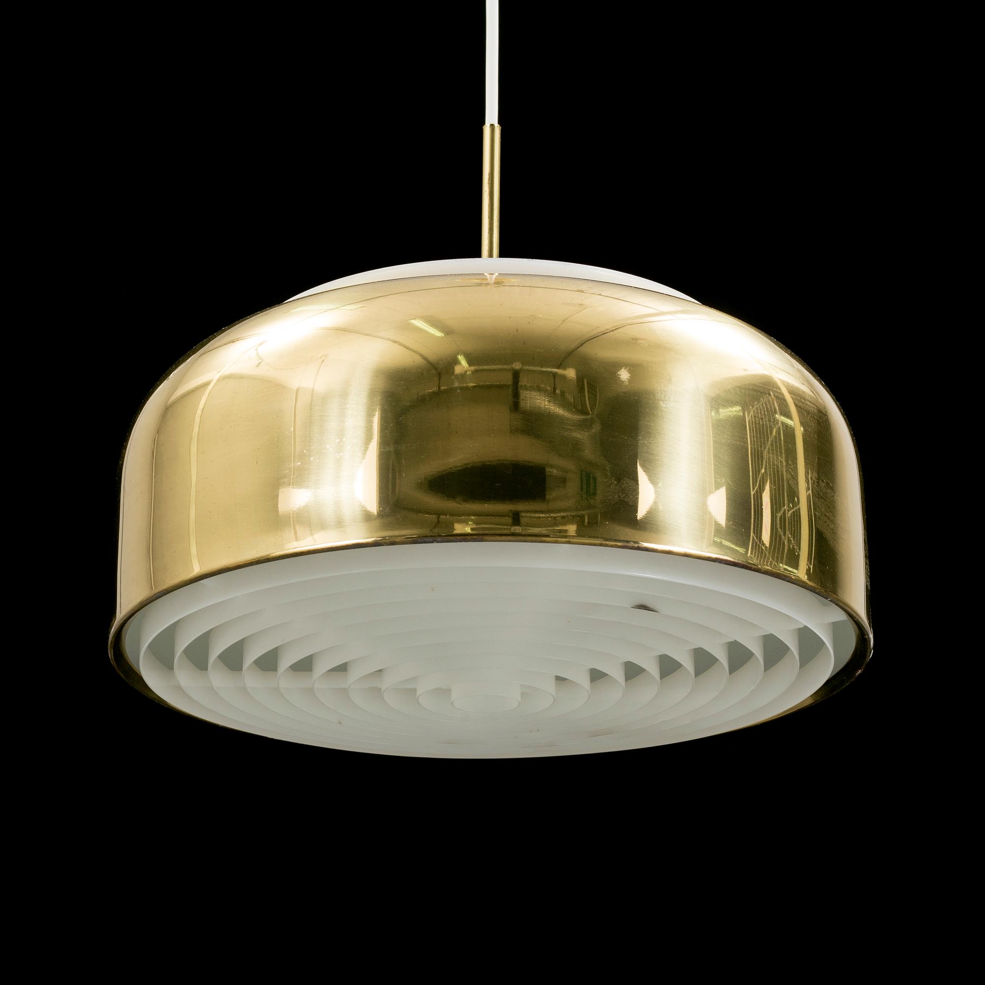 A CEILING LAMP, Ateljé Lyktan, brass, 1970s.